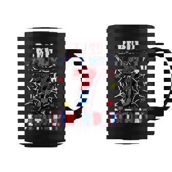 Bruh It's My 7Th Birthday Spider Web 7 Year Old Birthday Boy Coffee Mug - Thegiftio UK