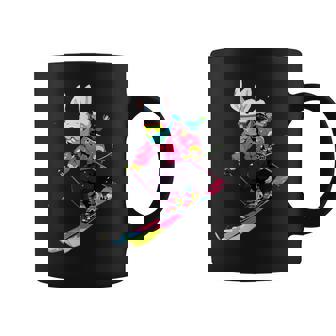 Bunny Rabbit Skiing Skier Ski Winter Snow Graphic Print Coffee Mug - Monsterry
