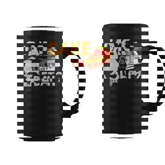 Cake Or Death Skull Bakery Graphic Print Coffee Mug - Monsterry
