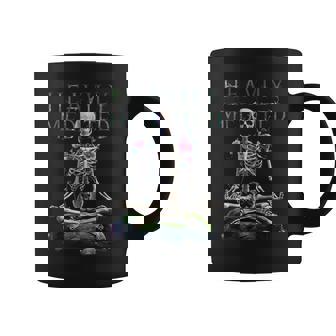 Camisa Desgastada De Meditación De Yoga Con Esqueletos Muy Meditados Taza de café - Regaloses