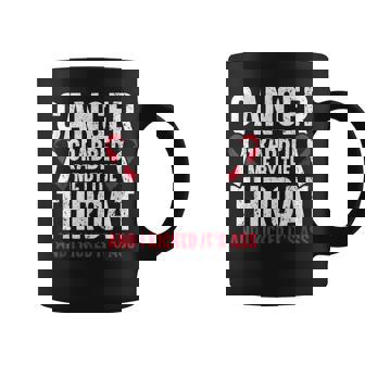 Cancer Grabbed Me By The Throat And I Kicked It's Ass Graphic Print Coffee Mug - Monsterry