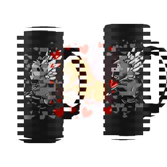 Capybara Valentine Cupid Hearts Valentine's Day Capybara Coffee Mug - Seseable