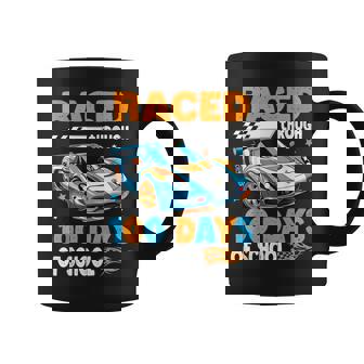 Car Raced Through 100 Days Of School Milestone Celebration Coffee Mug | Mazezy