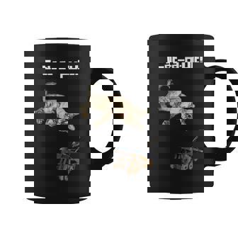 Cat-A-Pult Hilarious Funny Flying Bengal Cat From Catapult Graphic Print Coffee Mug - Monsterry