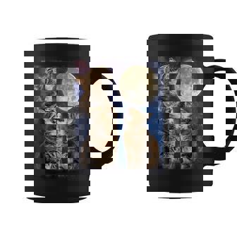 Cat Howling At Moon Coffee Mug - Seseable