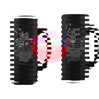 Cats In Ramen Anime Food LGBTQ Bisexual Flag Gay Pride Bi Graphic Print Coffee Mug - Monsterry