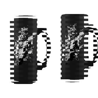 Chat À Bascule Jouant De La Guitare Musique Amour Chat Guitariste Musicien Tasse - Cadeauxyz