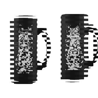 Chat Dessin Humour Drole Fille Silhouette Chat Tasse - Cadeauxyz