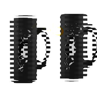 Chat Noir Câlin De Chats Blancs Et Lune Étoiles Tasse - Cadeauxyz