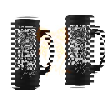 Cheer Mom Coquette Bow Leopard Mother's Day Cheerleader Mama Coffee Mug | Mazezy