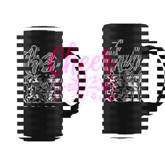 Cheer Mom Hot Pink Black Leopard Letters Cheer Coffee Mug - Seseable