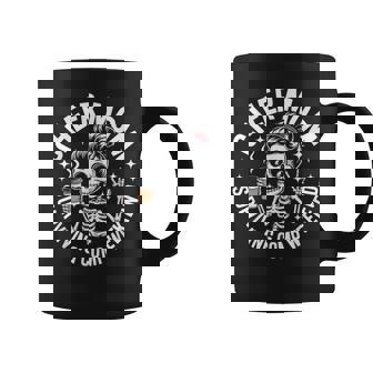 Cheer Mom Surviving Comp Weekend Skeleton Coffee Coffee Mug - Thegiftio