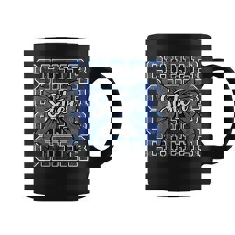 Cheer Sister Bow Sport Cheerleader Cheerleading Blue Coffee Mug - Thegiftio UK