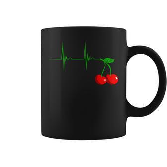 Cherry Heartbeat Cherries Fruits Ecg Pulse Tassen - Geschenkecke