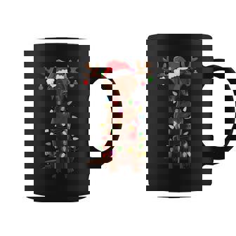 Chocolate Lab Labrador Christmas Tree Light Pajama Dog Xmas Graphic Print Coffee Mug - Monsterry