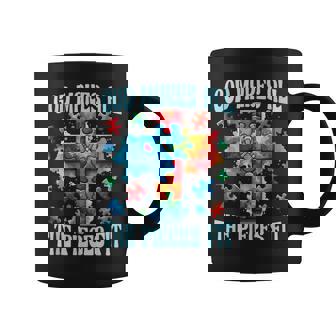 Christian Autism Awareness God Makes The Pieces Fit Cross Coffee Mug | Seseable UK