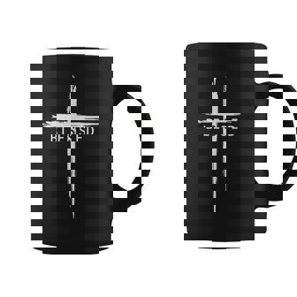Graphic Christian Cross Jesus Christ Blessed Coffee Mug - Monsterry