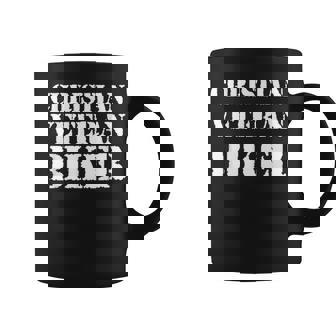 Christian Veteran Biker Graphic Print Coffee Mug - Monsterry