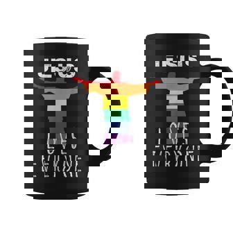 Christians Supporting LGBT Gay Rights Jesus Loves Everyone Graphic Print Coffee Mug - Monsterry