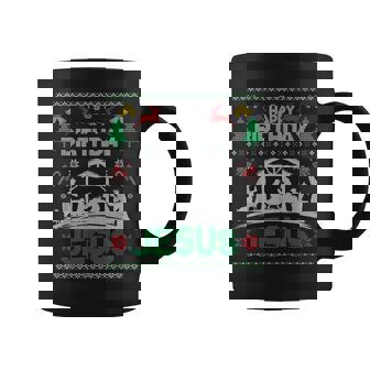 Christmas Outfit Happy Birthday Jesus Holiday Ugly Sweater Graphic Print Coffee Mug - Monsterry