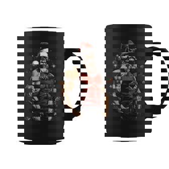 Christmas Santa Claus Gym Fitness Workout Xmas Holiday Graphic Print Coffee Mug - Monsterry