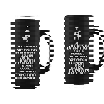 Church Sign Gay Christian Not An Oxymoron Graphic Print Coffee Mug - Monsterry