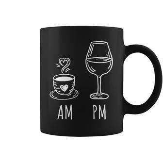 Am Coffee Pm Wine Drink Wine Loveino Tassen - Geschenkecke