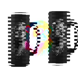 Colorful Capuchin Monkey Face Animal Lover Men Women Graphic Print Coffee Mug - Monsterry