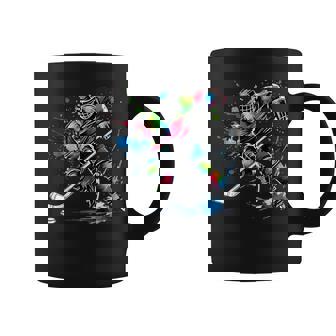 Colorful Ice Hockey Fan Player Tie Dye Color Splash Sports Coffee Mug - Seseable
