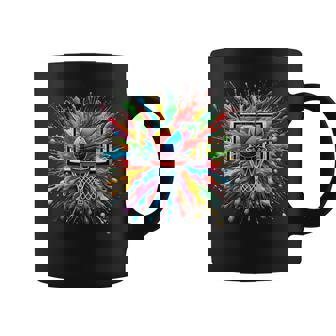 Colorful Tie Dye Basketball Hoop Splash Color Net Slam Dunk Graphic Print Coffee Mug - Monsterry
