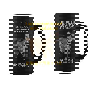 I Am Contaminated With Radiation Japanese Low Poly Cat Meme Coffee Mug | Mazezy