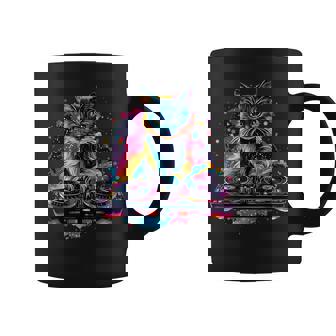 Cool Dj Cat Techno Rave House Party Disco Tasse - Cadeauxyz