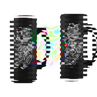 Cool Frog Peace Sign Diseño Hippie Estilo Retrointage Para Niños Taza de café - Regaloses