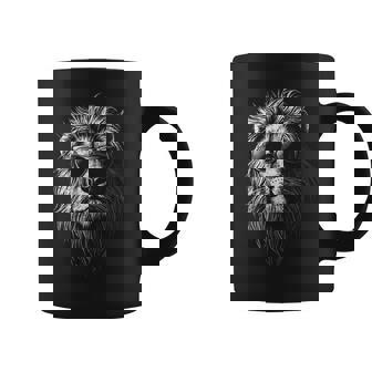 Cool Lion With Sunglasses Graphic For All Ages Coffee Mug - Monsterry