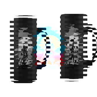 Cool Vintage Mystic Japanese Samurai Anime Silhouette Coffee Mug - Monsterry