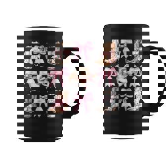 Coquette Cowgirl Boots With Pink Bows Aesthetic Y2k Womens Coffee Mug - Monsterry