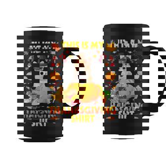 Corgi Dog With Pumpkin Pie Fruits This Is My Thanksgiving Graphic Print Coffee Mug - Monsterry
