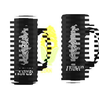 Corn On The Cob Sweet Corn I'm Cornfused Graphic Print Coffee Mug - Monsterry