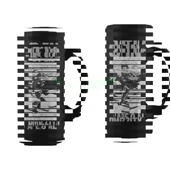 Cortina D'Ampezzo Italy Ski Vintage Dolomites Skiing Graphic Print Coffee Mug - Monsterry