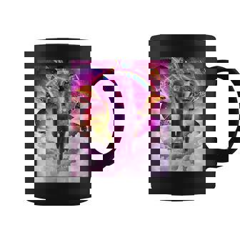 Cosmic Cat Riding Alpaca Unicorn Graphic Print Coffee Mug - Monsterry
