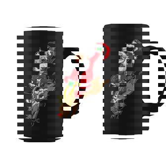 Cowboy Santa Xmas Reindeer Rodeo Christmas In Texas Graphic Print Coffee Mug - Monsterry