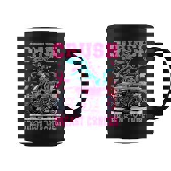 Crush Breast Cancer Awareness Pink Monster Truck Women Mom Graphic Print Coffee Mug - Monsterry
