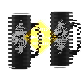 Cryptid Crossing Yield Road Sign Nessie Bigfoot Hodag Graphic Print Coffee Mug - Monsterry