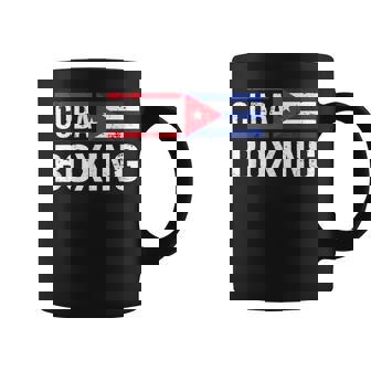 Cuba Boxeo Bandera Cubana Gimnasio Sparring Entrenamiento Amateur Deporte Taza de café - Regaloses