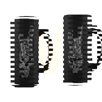 Cuernos Del Diablo Con Cráneo Festival De Heavy Metal Sin Mangas Taza de café - Regaloses