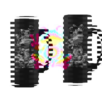 Cute Frog Tie-Dye Frog Peace Sign Hippie Coffee Mug | Seseable CA