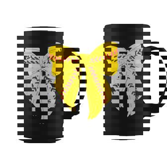 Cute Softball Coquette Bow For Girls Softball Mom Mama Coffee Mug | Seseable UK