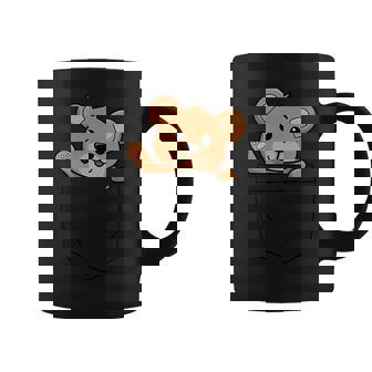 Cute Teddy Bear Pocket Men's Women's Bear Lover Coffee Mug - Monsterry