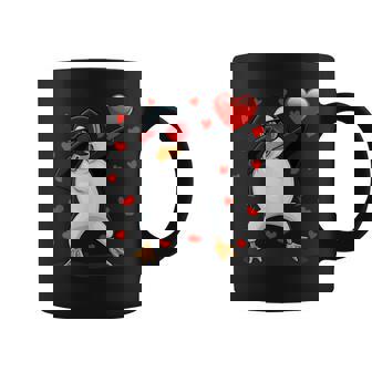 Dabbing Penguin Sunglasses Valentine's Day Heart Girls Boys Graphic Print Coffee Mug - Monsterry