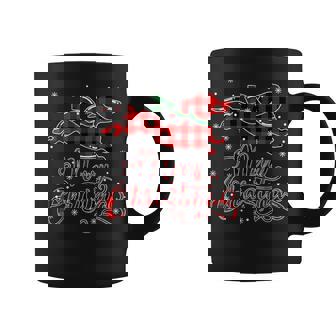Dachshund Christmas Red Plaid Buffalo Pajamas Xmas Dog Graphic Print Coffee Mug - Monsterry